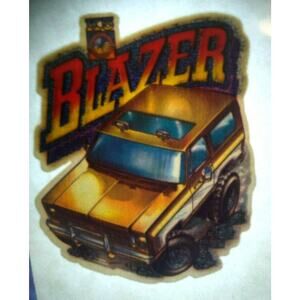 Blazer 4x4 Truck Screamin Gleamin Glitter Iron-On Decal Donruss Vintage Retro